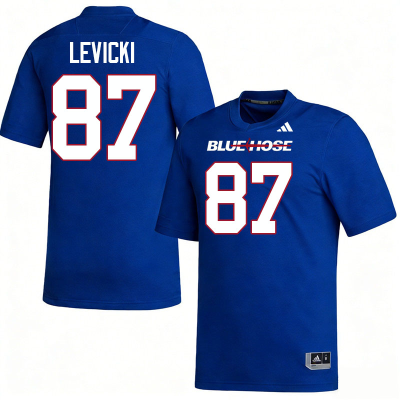 Presbyterian Blue Hose #87 Nathan Levicki College Football Jerseys,Uniforms-Blue